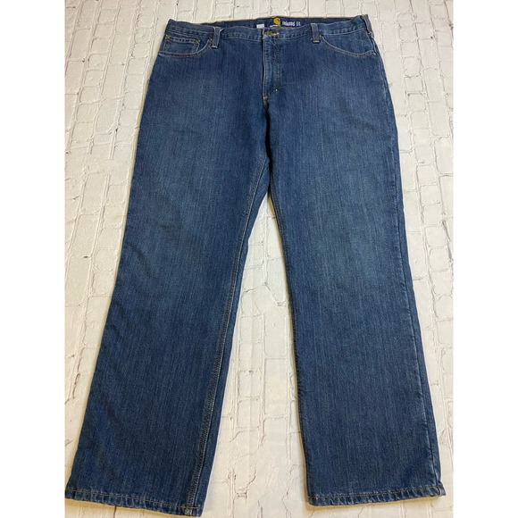 Carhartt Denim Lined Relaxed Jeans‎ MENS 34x32 insulated workwear bluecollar - Picture 2 of 7
